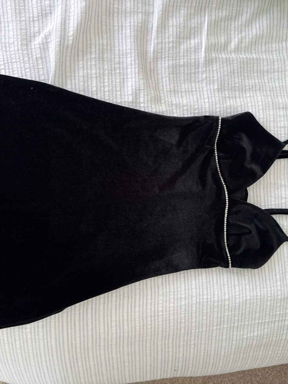 Target Black Strapless Velvet Dress with Rhinestone Trim